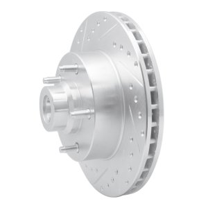 Dodge Ram 1500 Van Brake Rotor (1) - Front Left - R1 Concepts - Drilled & Slotted - Silver - 2003